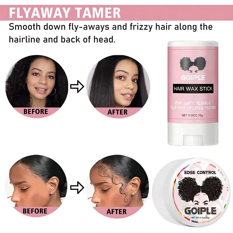 GOIPLE Wig Installation Kit Waterproof Wig Glue For Lace Front Extra Hold Hair Replacement Adhesive Wax Stick Edge Control Gel 4