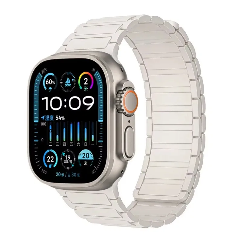 Textured Silicone Magnetic Bracelet Watchband Strap