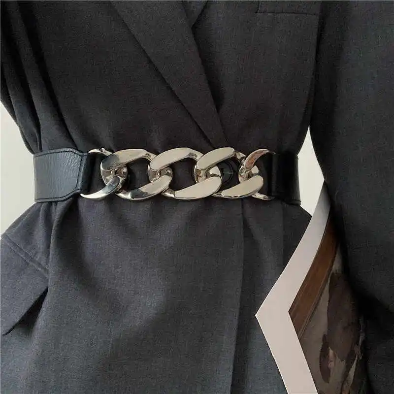Women Decorative Belt Adjustable Waist Belt with Skirt and Sweater Trendy Ins-style Leather Belt Suitable for Daily Wear 1pcs