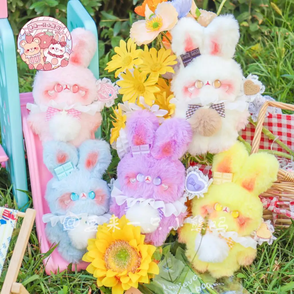 Original Handmade Doll Plush Diced Rabbit Holding Sweethearts Birthday Gift Circus