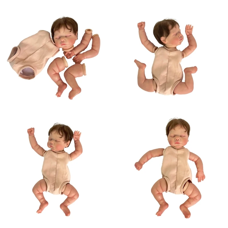 19'' Simulation Reborns Doll DIY Model Kits with Disassembled Arms Leg Head VividNude Reborns Toddler Parenting Toy DropShipping