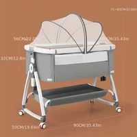 Multi-Functional Baby Crib with Foldable Height Adjustment