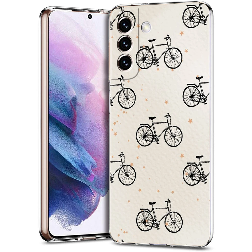 Silicone Clear Mountain Bike Cycling Art Phone Case Cover