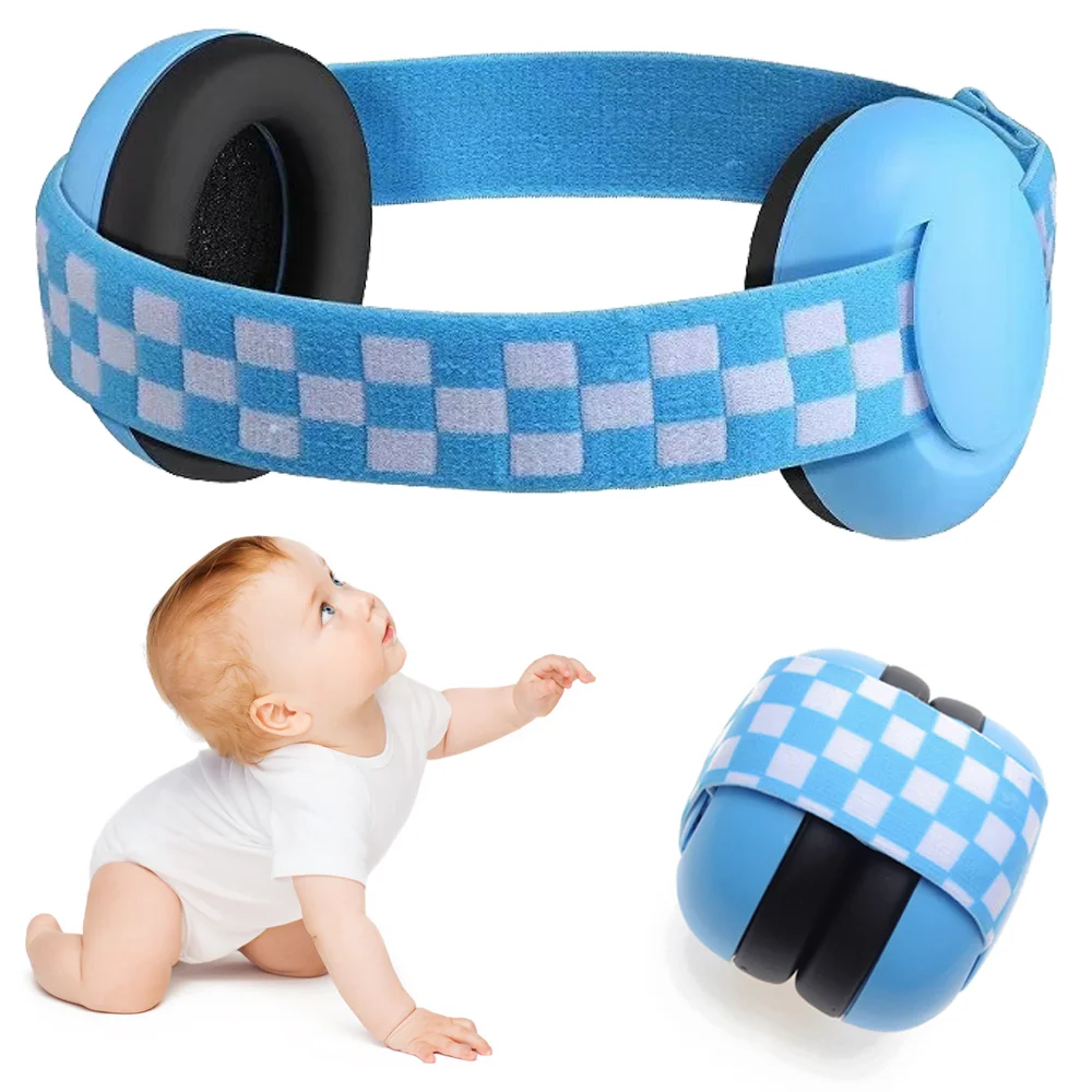 

Infant Ear Muffs Noise Cancelling Soft Padded Design Baby Ear Protection Headphones with Elastic Headband