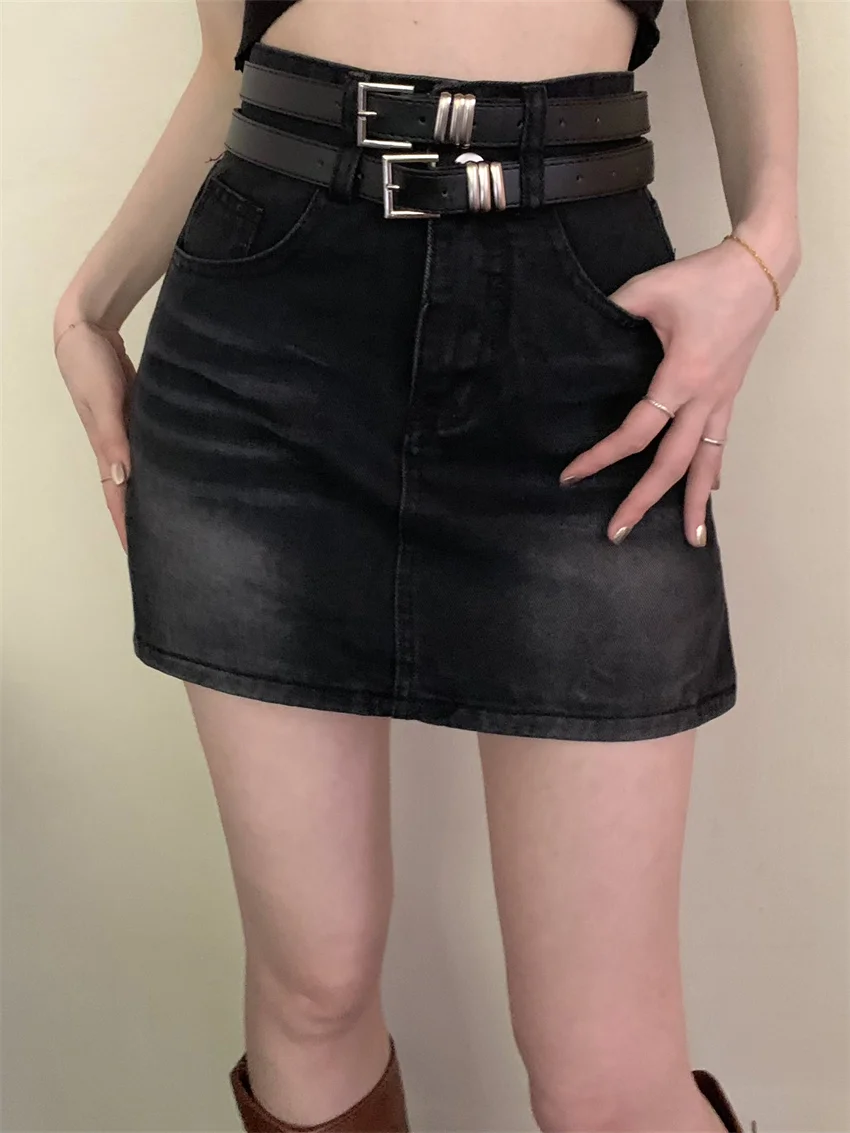 

PLAMTEE Bodycon Mini Skirts Mujer Chic Slim Summer Party High Waist Office Lady Retro Hot Girls Women Denim 2023 Jeanswear OL