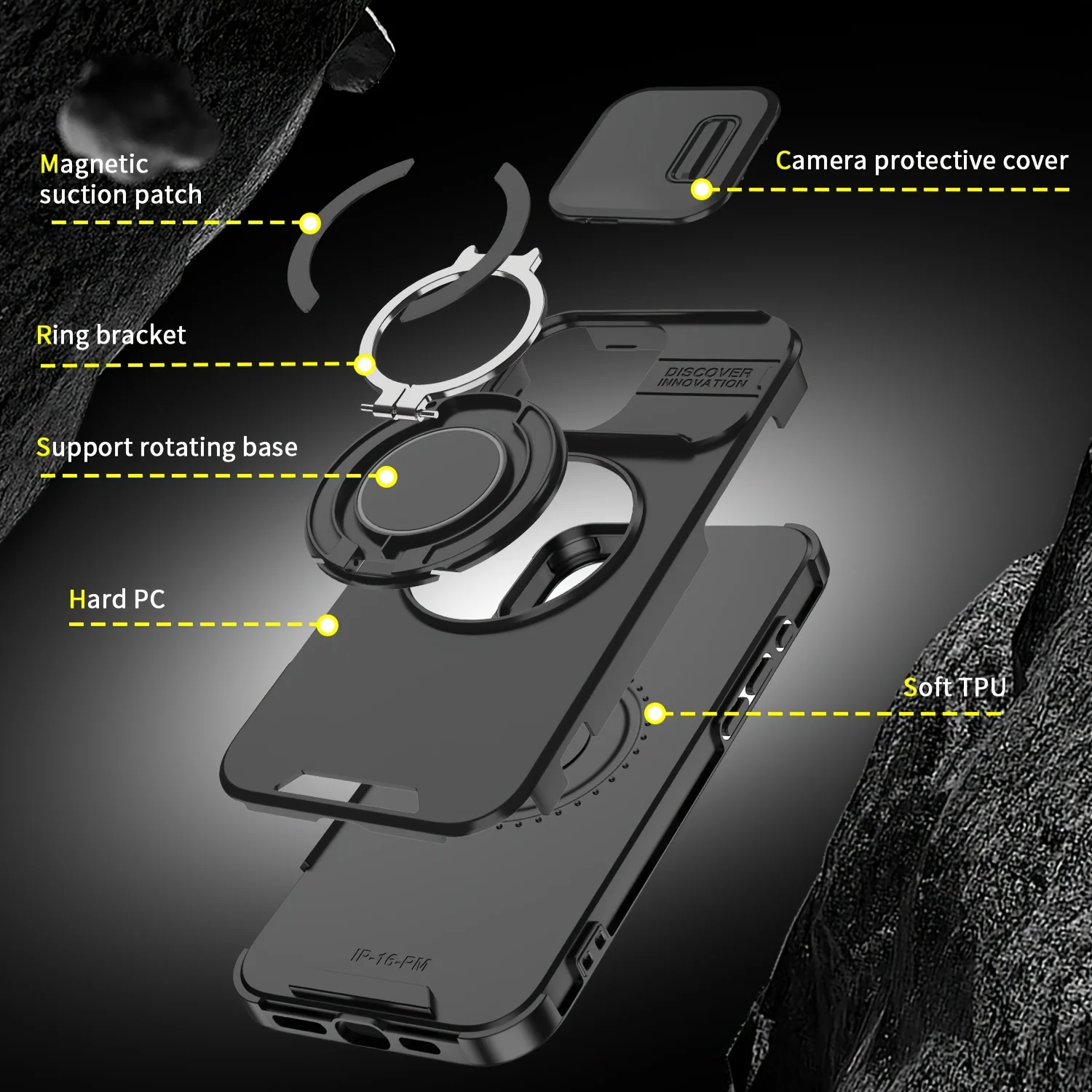 Premium Heavy Duty Magnetic Armor Case with Slide Camera Protection