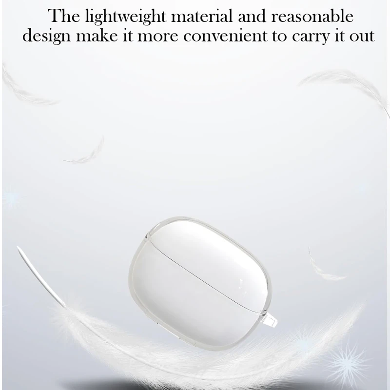 Shockproof Dustproof Transparent Earbuds Protective Case with Carabiner