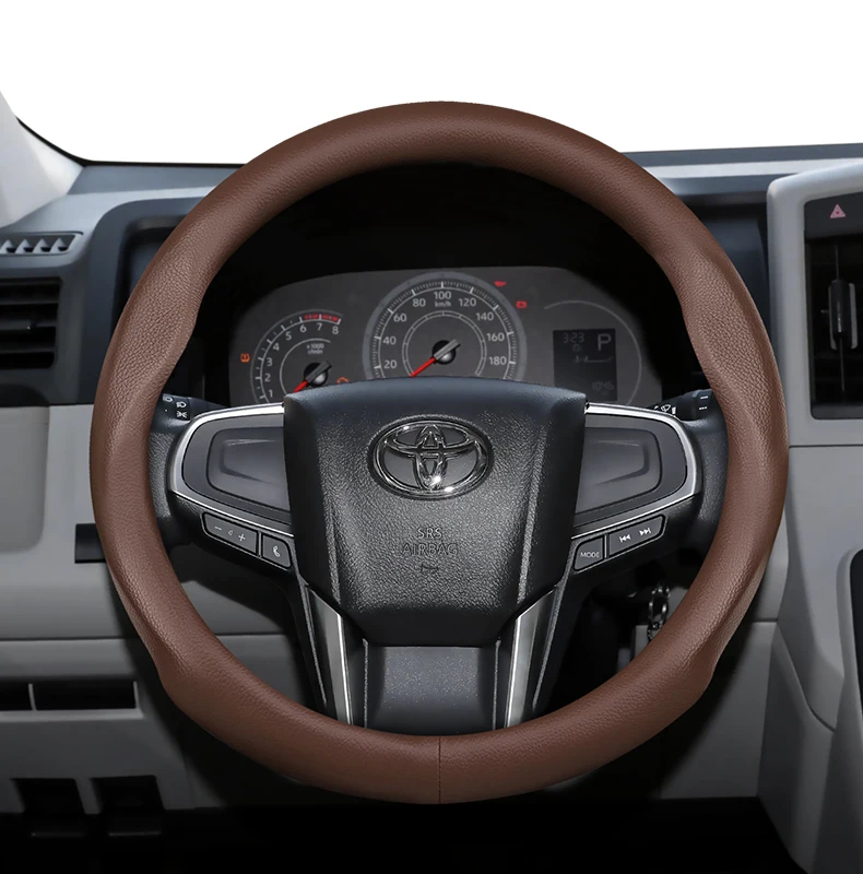 For Toyota 39-40.5cm Round Steering Wheel Cover Ultra-Thin Land Cruiser Prado Hilux Fortuner Wish Hiace Coaster Tundra Previa – Detail 15