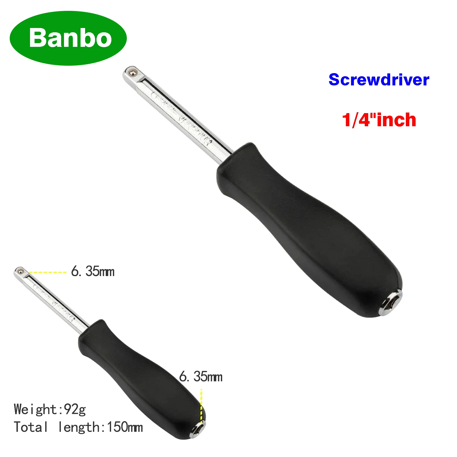 

1/4" Socket Screwdriver Bar 6.35mm Square Bit Sockets Extension Kit Handle Hand Tools
