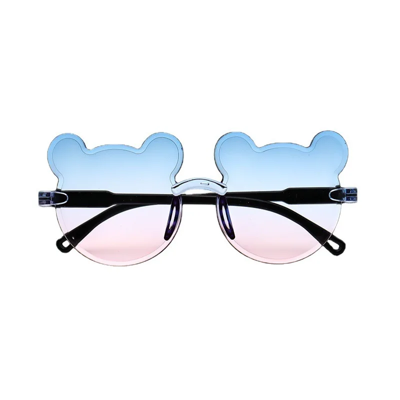 Frameless Little Bear Children's Sunglasses Gradient Multi Color Cartoon Shaped Resin Children's Sunglasses