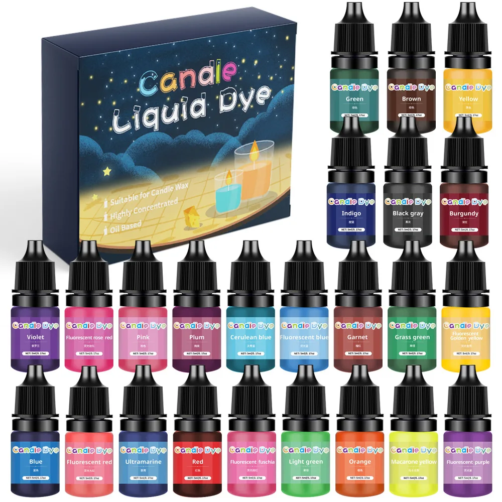 Description Picture 2 of itemCandle Dyes Kit Liquid Colorant Pigment Set DIY Candle Making Supplies Aromatherapy Soap Soy Wax Dye Candles Manufacture Pigment