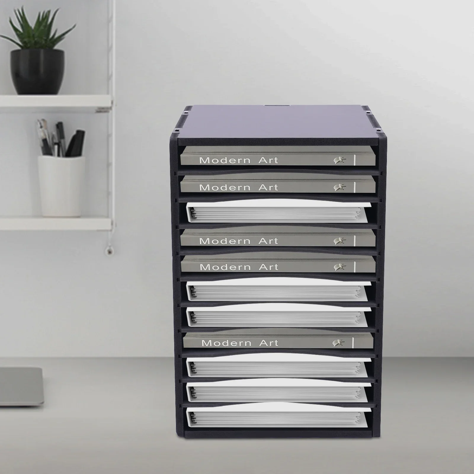 Desktop File Storage Multi 11-Slot Vertical Desktop File Organizer - Multi-Purpose Paper Sorter ...