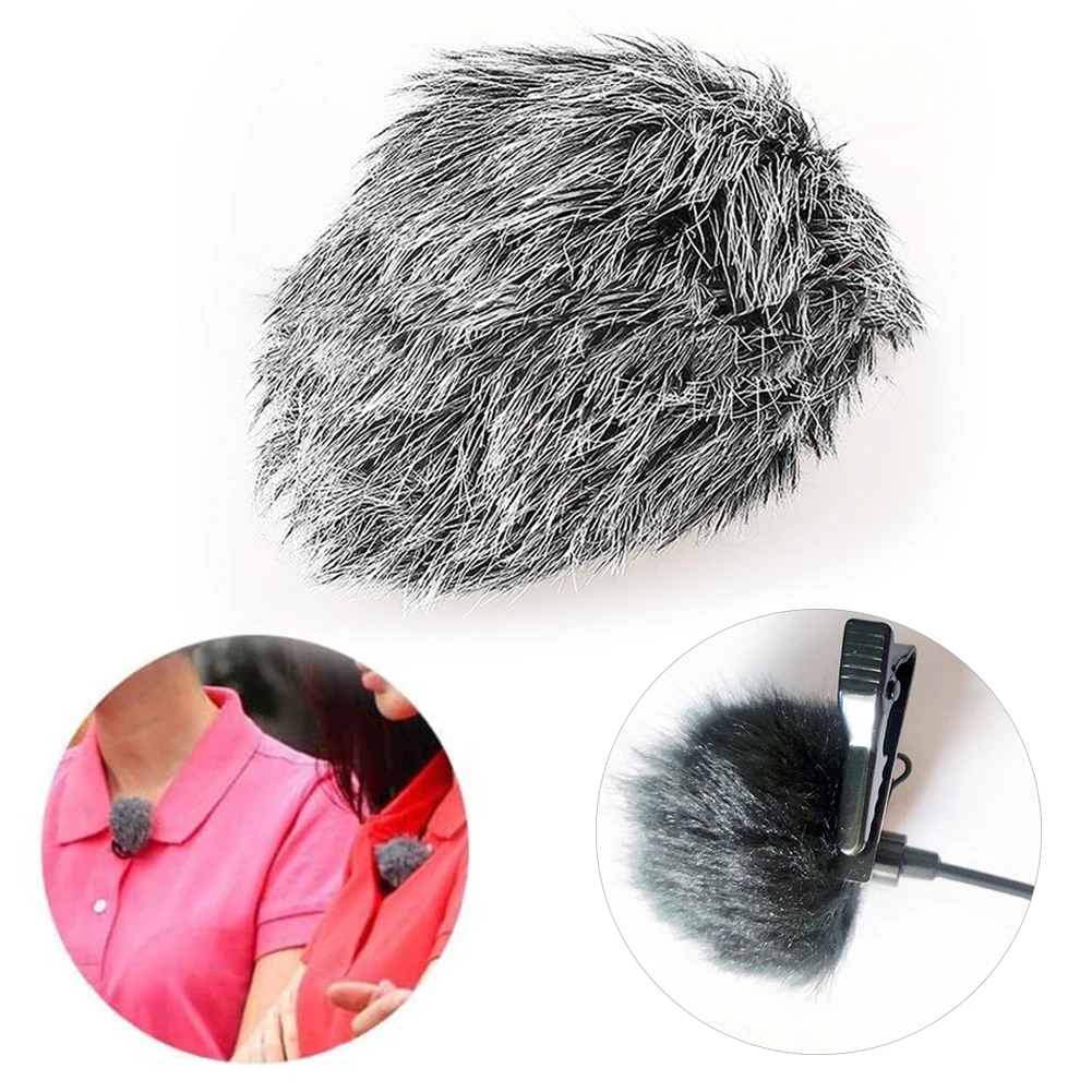 

Clip-on Lavalier Microphone Windscreen Furry Windshield Mic Muff Soft Comfortable Lapel Lavalier Microphones Cover