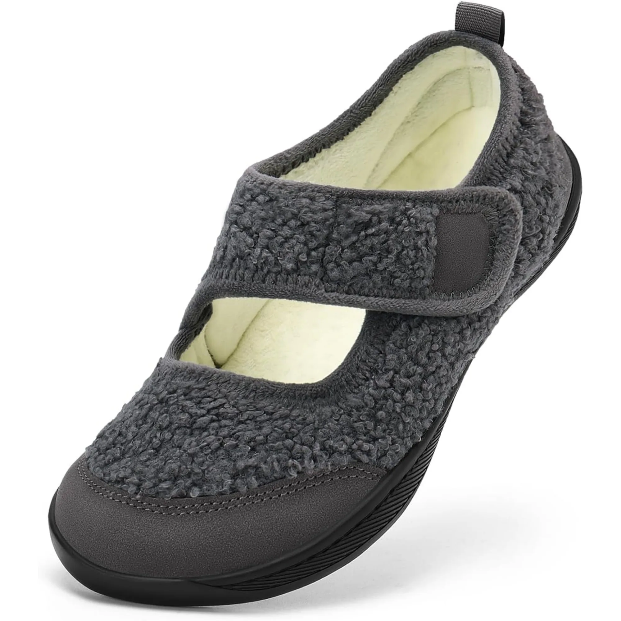 Womens Slippers Wide Width Diabetic Shoes Edema House Barefoot Walking Shoes Adjustable Indoor Outdoor Slippers 2