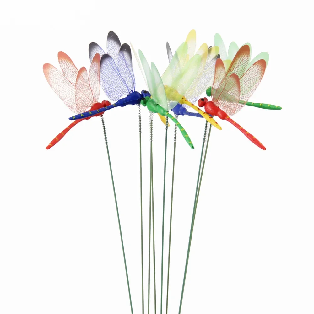 Dragonflies Insert Rod Potted Gardening Decoration Simulation Dragonfly Home Decoration Background Gardening 10Pcs Garden Art Decor Dragonfly Decoration