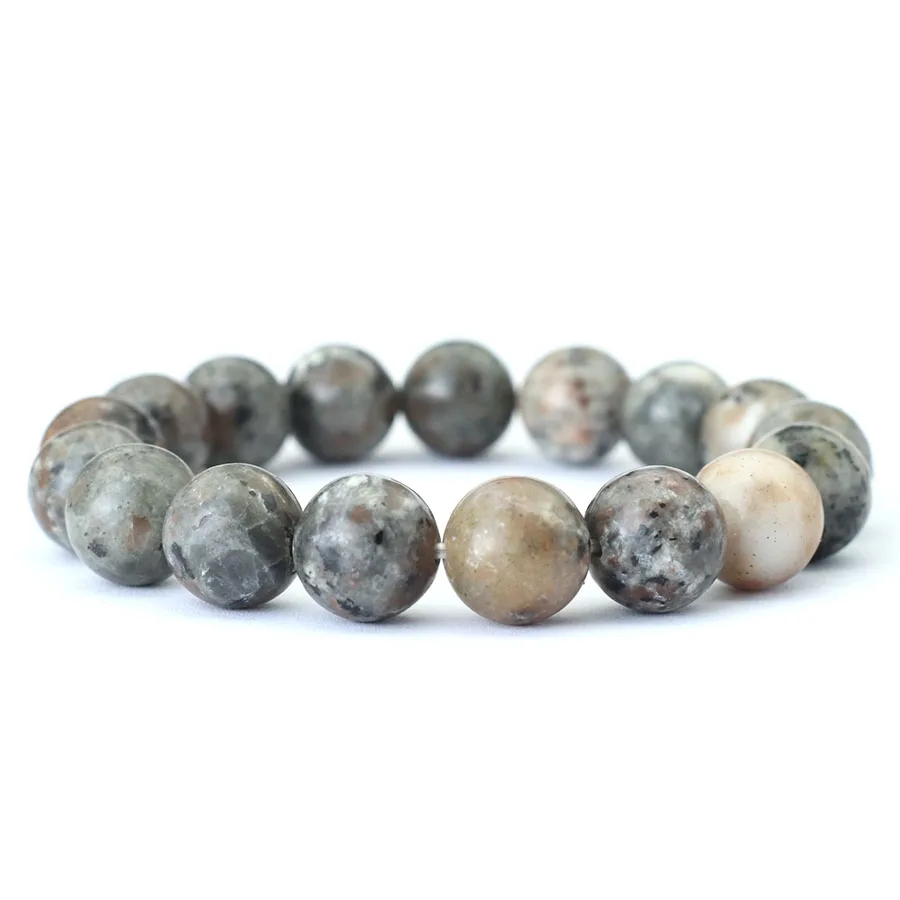 Natural Fire Stone Beaded Stretch Bracelet Unisex Jewelry