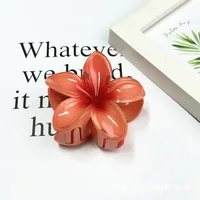 8CM BOHO Gradient Large Flower Acrylic Hair Clip For Women Sweet Hair Claws Crab Clamp Barrettes Hawaiian Headwear Accessories - Image 3