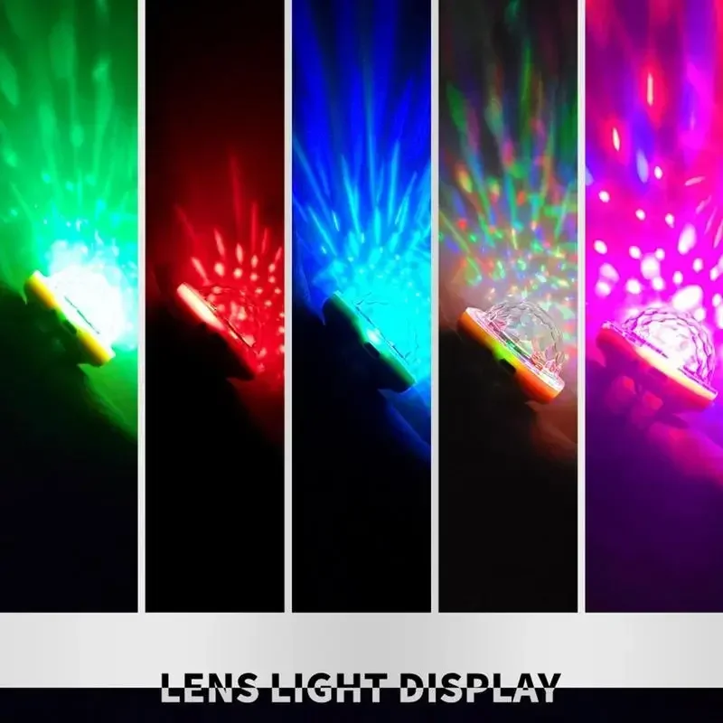 Mini Disco Light Ball Strobe Atmosphere Lights with USB Cable and Suction Portable LED Wristbands Rotating USB Night Disco Light