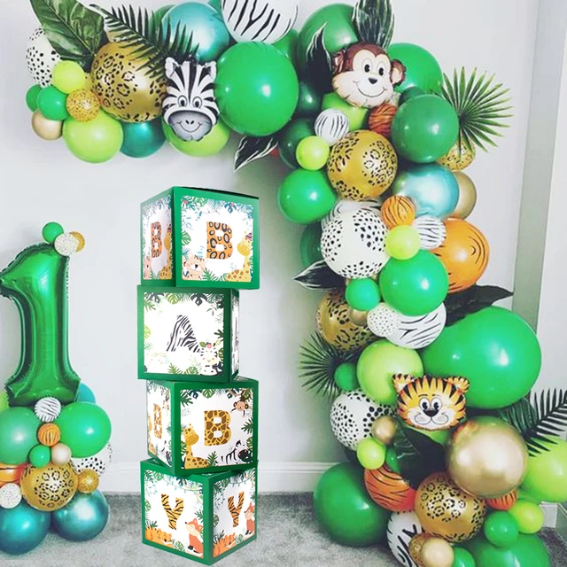 Decoración de globos de cumpleaños para niños de 1 2 3 4 5 6 7 8 9 años,  decoración para fiestas de primer cumpleaños, motivo de jungla y Safari,  arco de guirnalda de globos - AliExpress