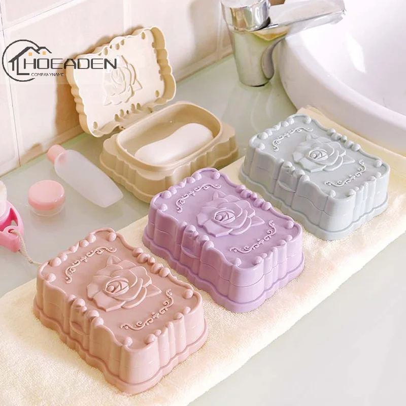 

Creative Travel Portable Soap Dishes Plastic Soap Box Household Bathroom Drain Soap Tray Bathroom Soap Box With Cover