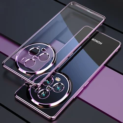 Electroplating All-inclusive Soft Silicone Phone Case with Protective Lens Cover for Honor magic5 pro (PURPLE)