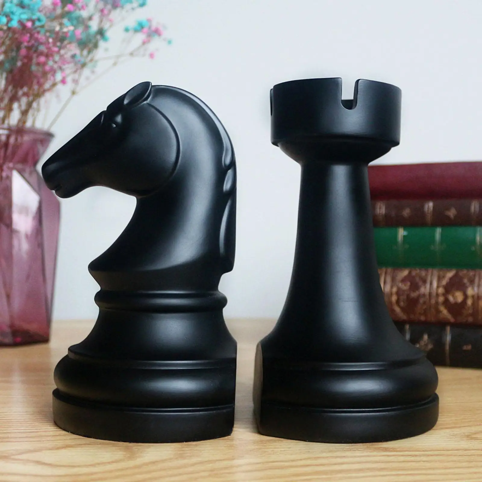 

Chess Decorative Bookends Dividers Bookrack for Book Shelf Decor Desktop