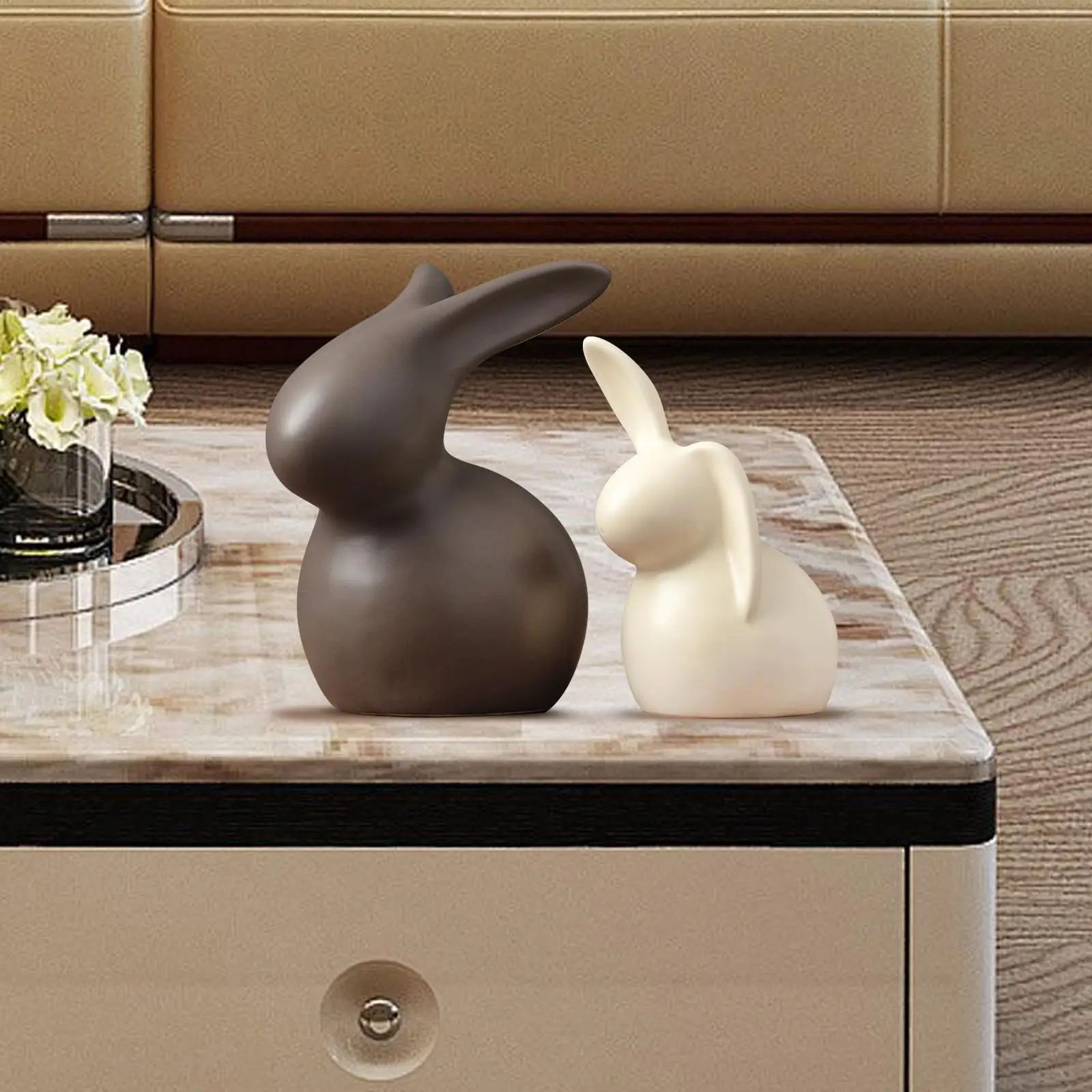 Set 4 Pezzi Cervi In Ceramica - Decorazione Per Casa, Soggiorno, Camera Da Letto, Regalo Elegante - Foto 11