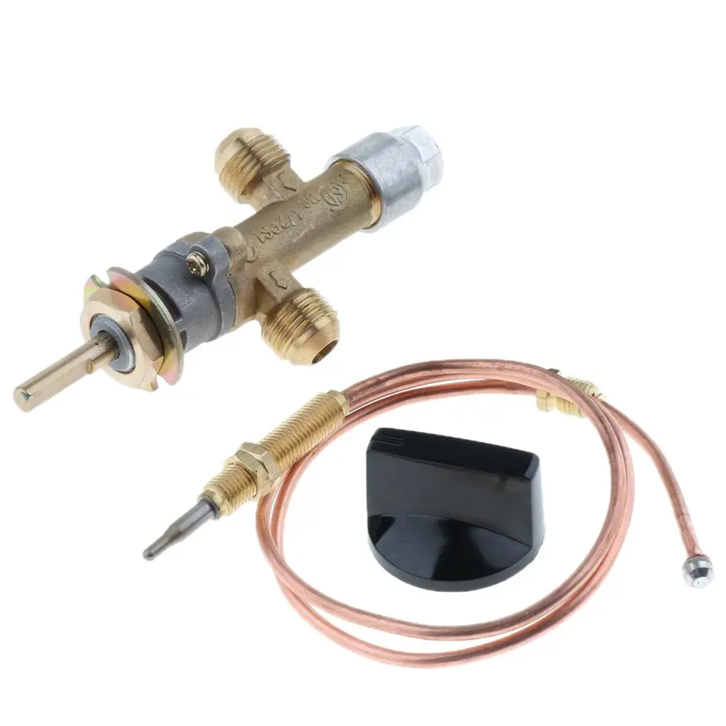 Gas Furnace Propane Gas Fire Pit Heater Control Valve w/ Thermocouple & Knob