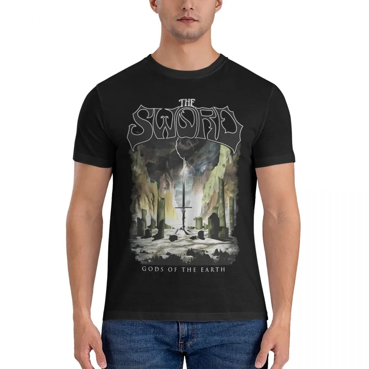 thumbnail image 1 of Camisetas de rock para hombre, de algodón, de la banda The Sword, divertidas camisetas de manga corta con cuello redondo, ideal como regalo de cumpleaños., 1 of 7