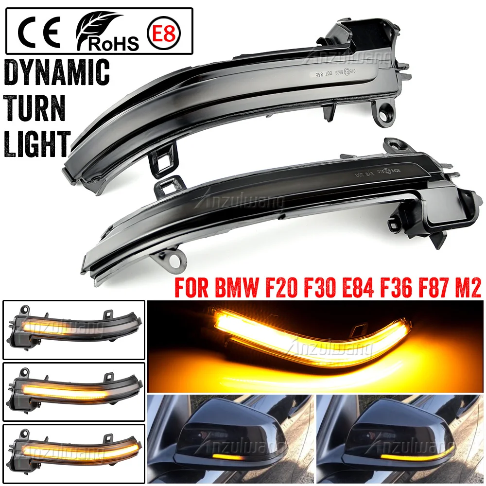 

2PCS For BMW F20 F21 F22 F33 F34 X1 E84 F36 F87 M2 1 2 3 4 Series Dynamic Blinker Turn Signal LED Mirror Light