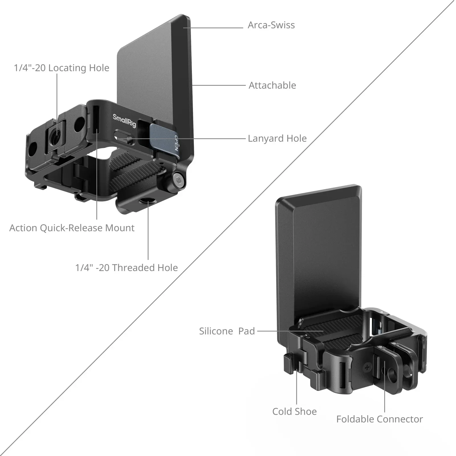 SmallRig Mount Support for DJI Osmo Pocket 3 Fits Qriginal Case Compact Portable