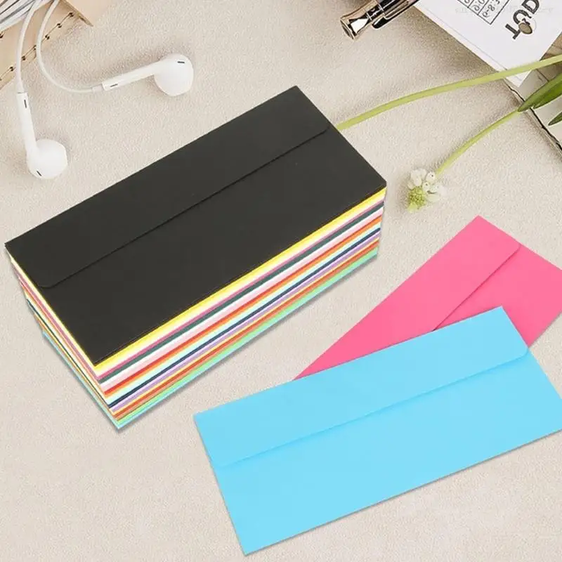 50 Pieces Self-Seal Envelopes Business Envelopes Standard Colorful for Office Birthday Invitations F0T1