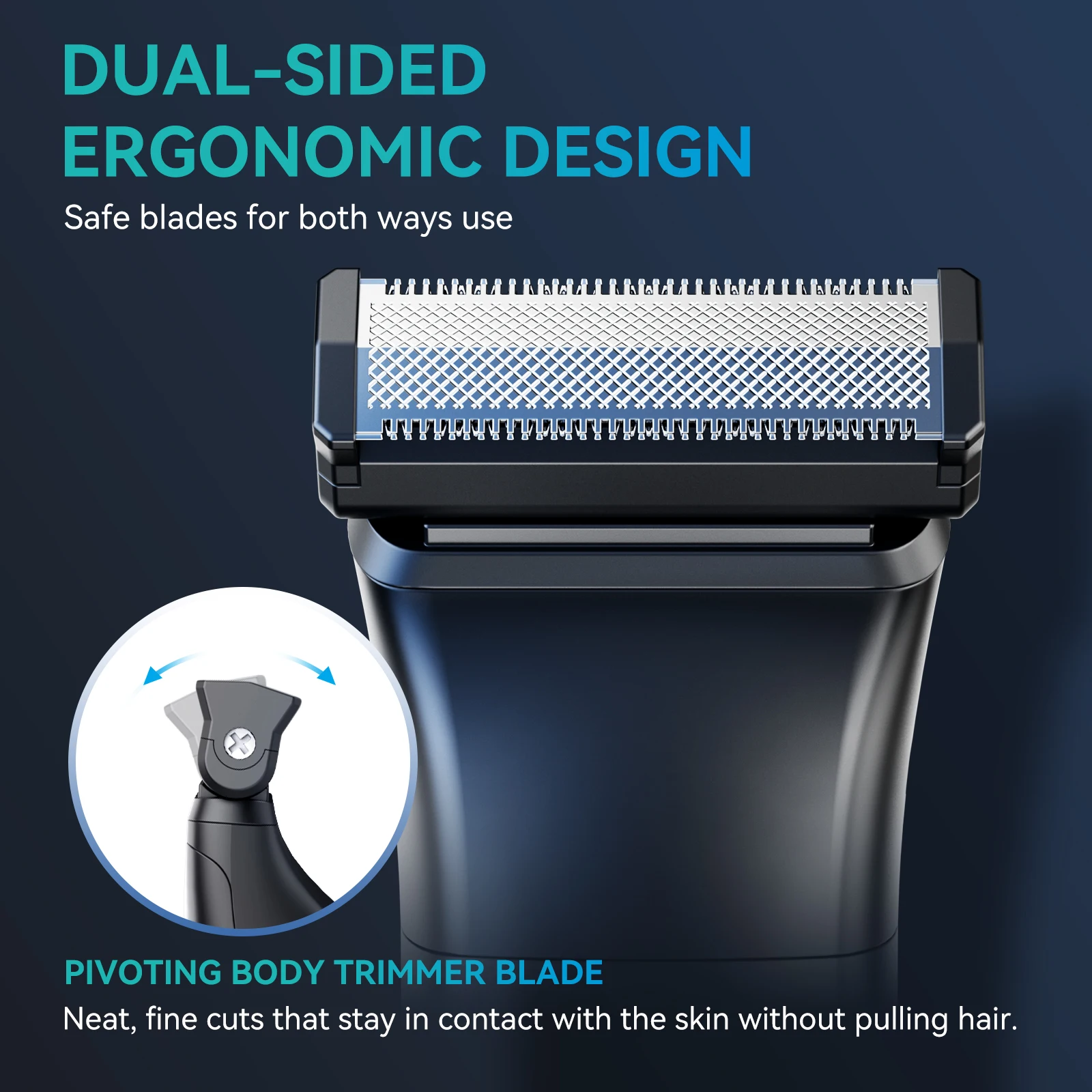 KENSEN S15 Electric Tirmmer for Men Dual-sided Blade IPX6 Waterproof Body Hair Razor Beard Trimmer 2 in 1 T Trimmers for Barber 3
