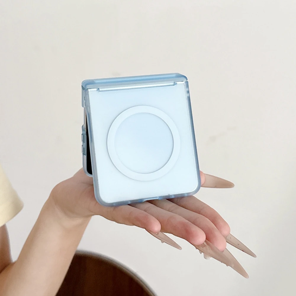 Ultra Thin Clear Frosted Magnetic Phone Case with Hinged Protection and Magsafe Compatibility