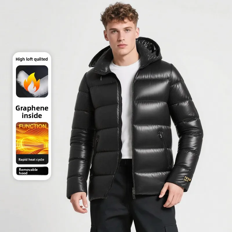 الرجال الشتاء سميكة معطف مقنع انفصال طوق عارضة الأعمال عارضة أبي الملابس الخبز نمط النسخة الكورية القطن