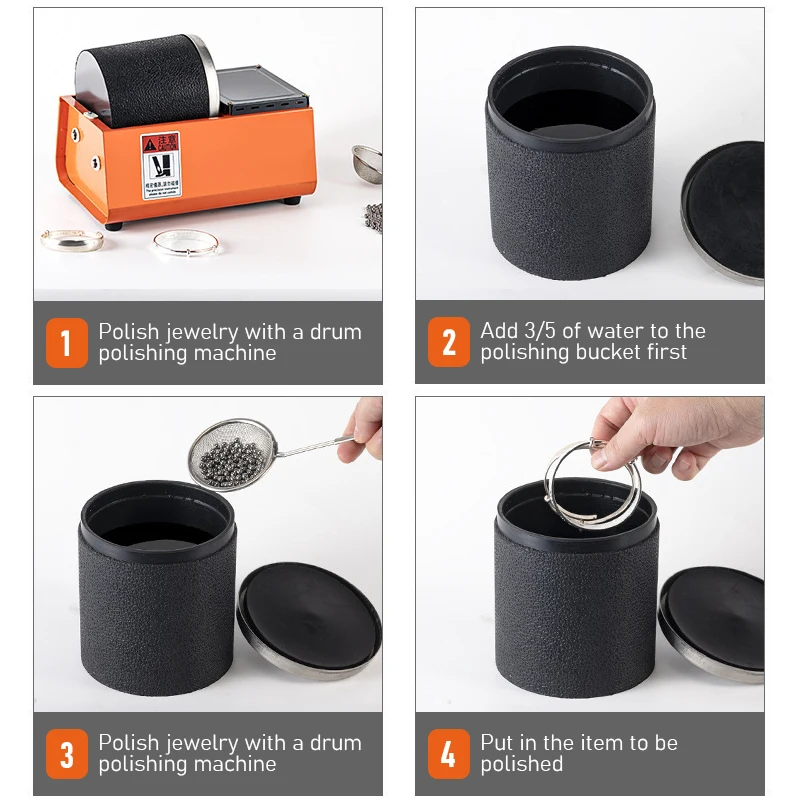 Electric Polishing Machine Arts and Crafts Buddha Beads Polishing and Grinding Low Speed Roller Rubber Drum Machine