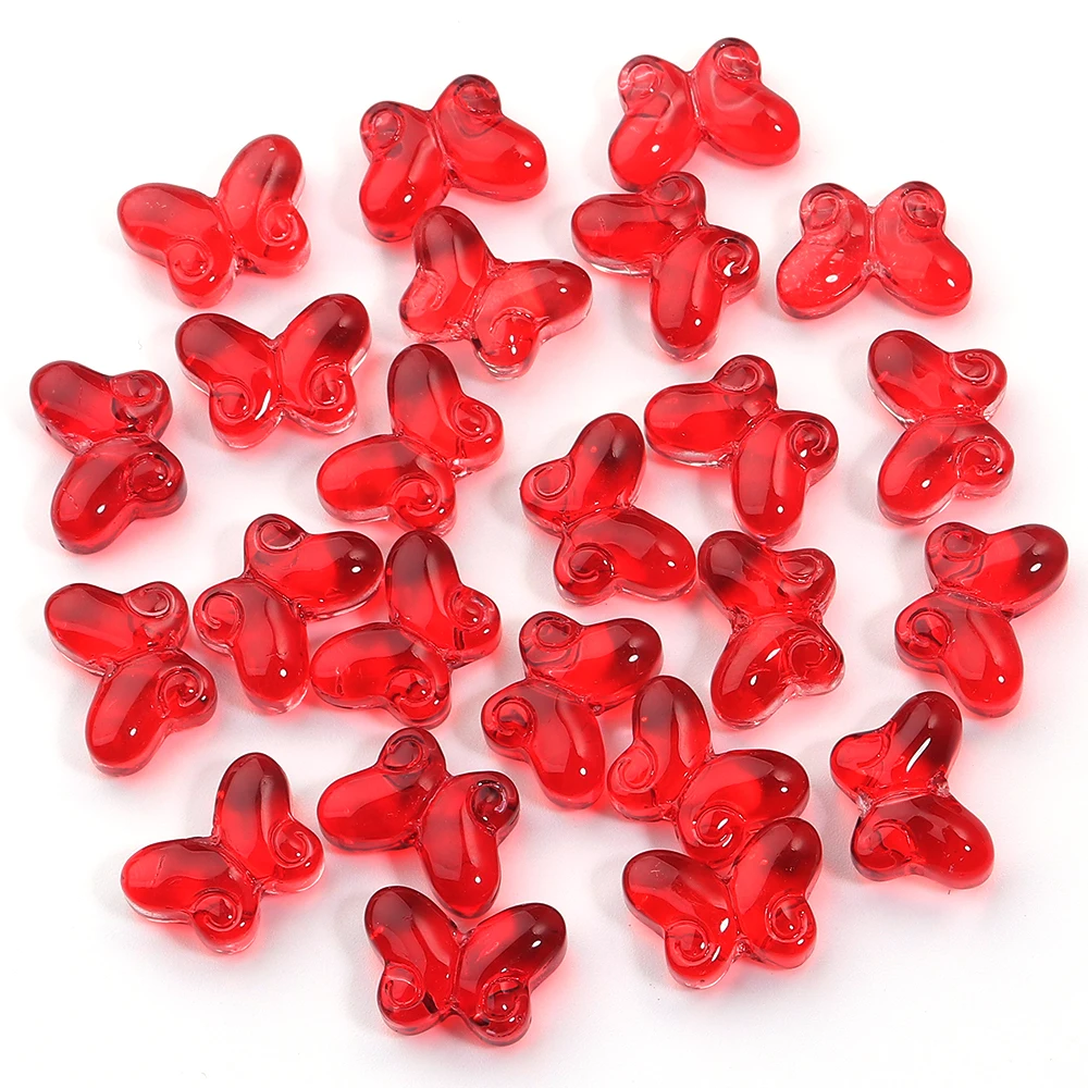 Colorful Glass Butterfly Lampwork Beads - 50pcs for Jewelry Making & DIY Accessories