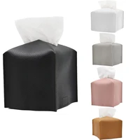 Decorative Square Tissue Box PU Leather Tissue Holder Facial Paper Organizer for Bathroom Modern Tissue Box Holder Kitchen 1