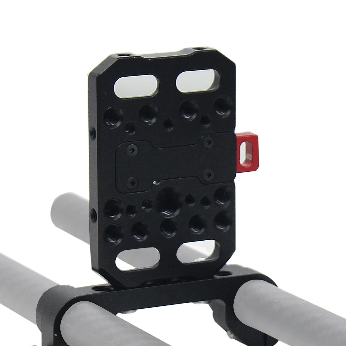 Quick Release V-Lock Battery Mounting Plate Camera Clamp Camera Tripod Plate Camera Mount Plate Camera Base Plate Aluminum 15mm Rod Clamp For Photography DSLR Camera Rig Rail Follow Focus System Kit