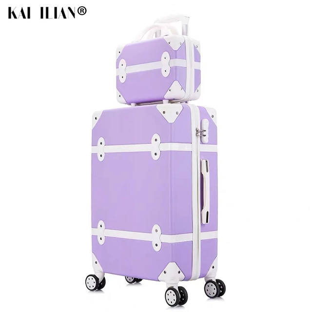 LADY'S HARD RETRO ROLLING LUGGAGE SET – Vncy's Boutique