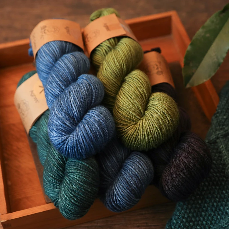 3pcs Knitting Yarn Merino Wool Hand Soft Sweater Scarf Hat Woven Rainbow Baby DK Thread 100g / Skein 6
