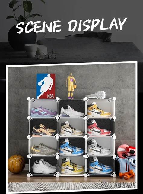 Multi-cube Stackable Storage Organizer Shoes Rack Clothes Shelving Closet  Box Aj Sneaker Display Show Heels Boots Shelf - Shoe Cabinets - AliExpress