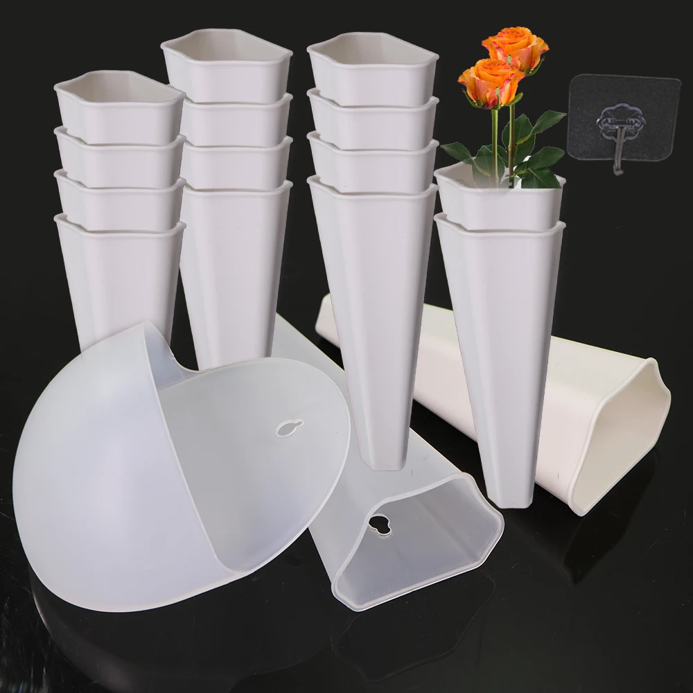 

Пластиковый настенный цветочный горшок, подвесные цветочные вазы для гидропоники, выращивания растений, простой шикарный домашний декор, ваза, 4/8/12 шт.