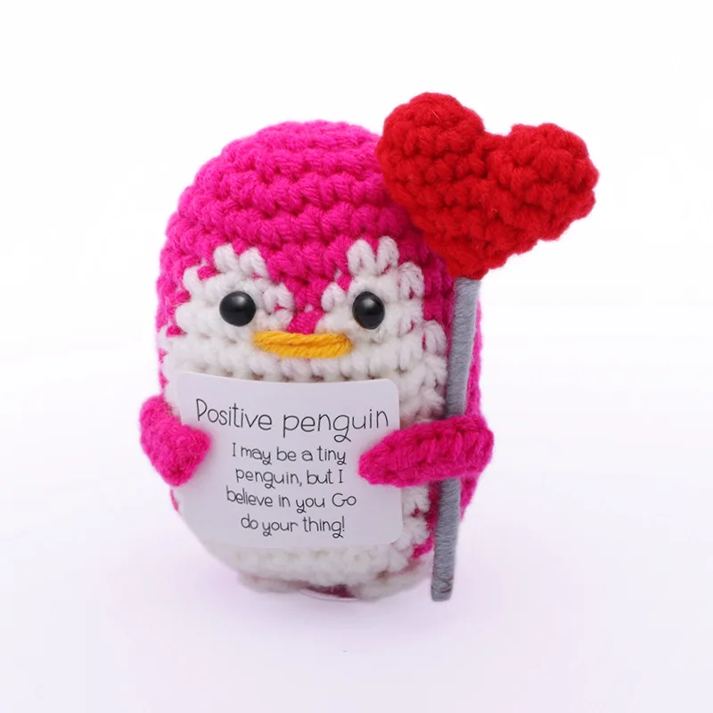 2026 Valentinstag-Puppe mit emotionaler Stützung, positives Häkeltier, handgewebte Strickpuppe, Geschenk für Freunde – Detail 7