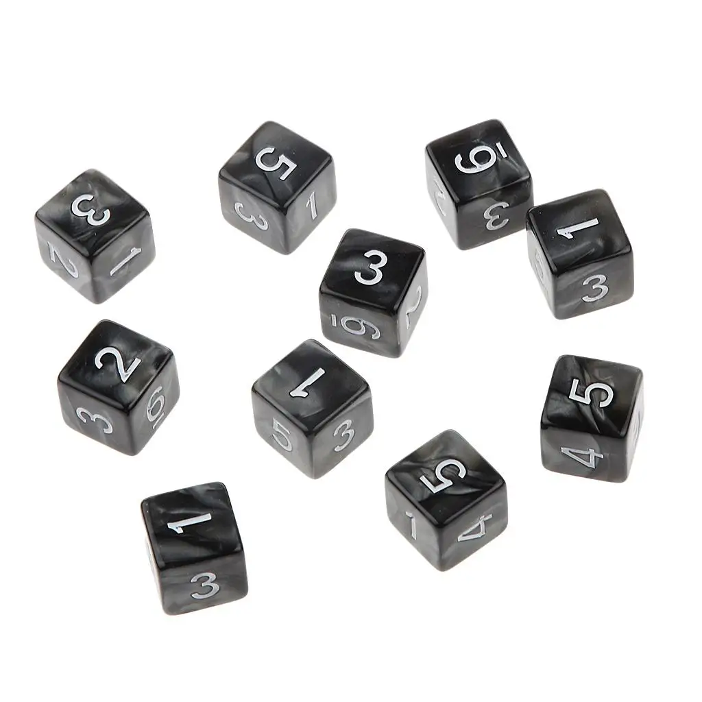 10PCS D6 Dices 6 Sided Polyhedral Digital Dice for Role Play acrylic dice game dice dice set