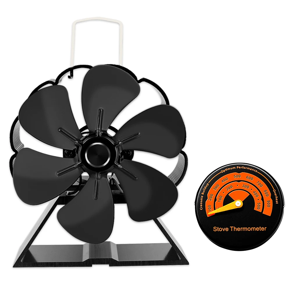 6 Blade Fireplace Fan Mini Heat Powered Stove Fan Log Wood Burner Eco-fan  Quiet Home Fireplace Fan Efficient Heat Distribution