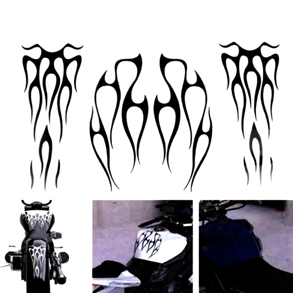 Autcoat 1set Motorcycle Ghost Flame Set Gas Tank & Fender Decals Stickers  Universal - Decals & Stickers - AliExpress
