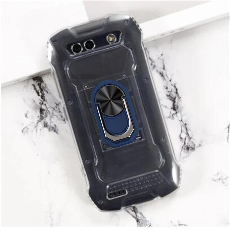 Enhanced Product Title: Durable Soft TPU Silicone Case with Back Finger Ring and Bracket for Cubot KingKong Mini Series