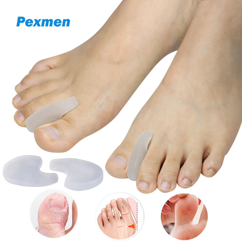 

Pexmen 2Pcs Gel Toe Separators Big Toe Spacers Corrector Toe Spreader Straightener Suitable for Bunion and Overlapping Toes