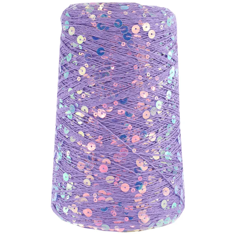 500g /1300M DIY Hand Knitting Cotton Yarn 3mm+6mm Sequins Yarn DIY for Woman Woollen Sweater Hat Scarf 3